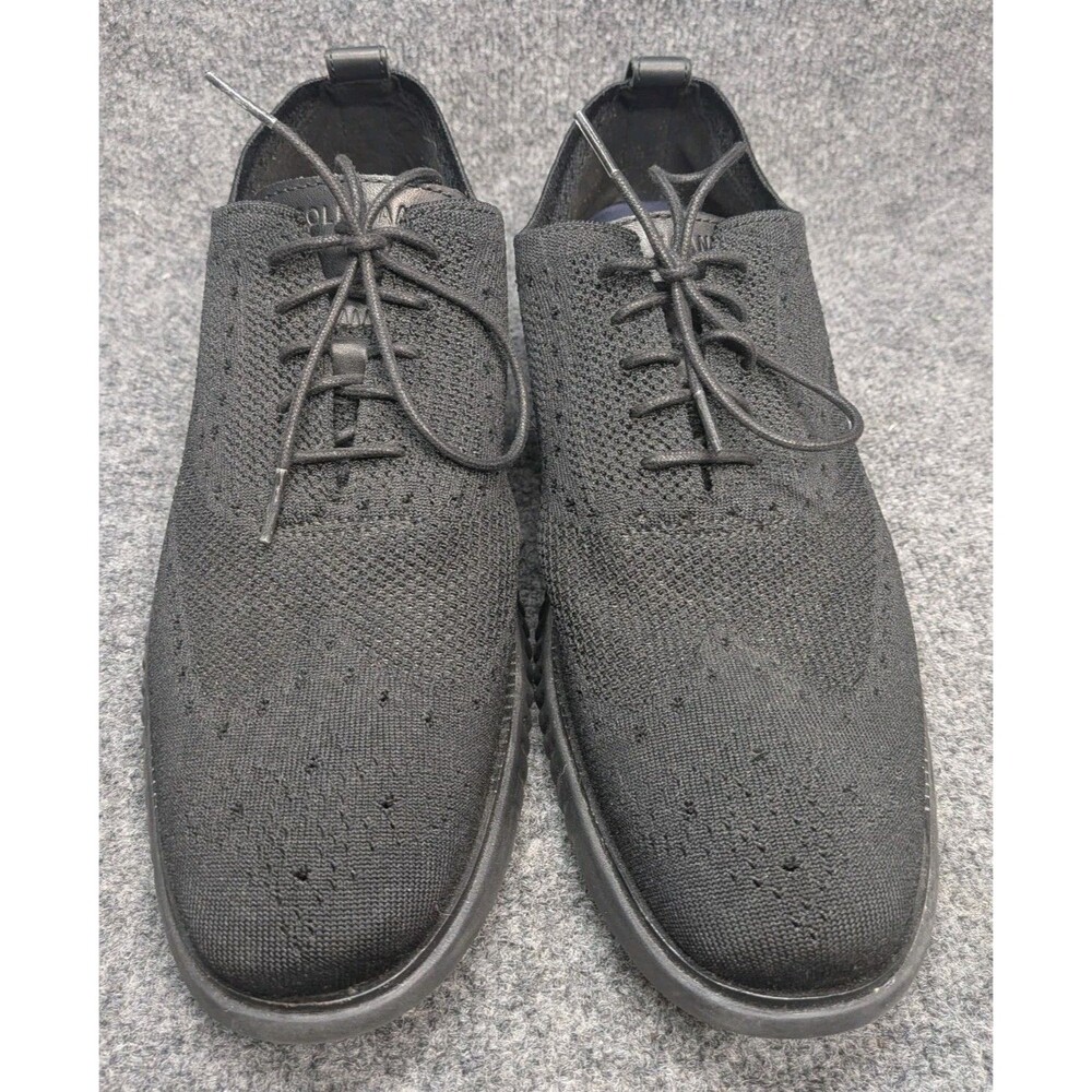 Cole Haan 2.ZERØGRAND Stitchlite Wingtip Oxford Shoes Men's 12M Black Knit...